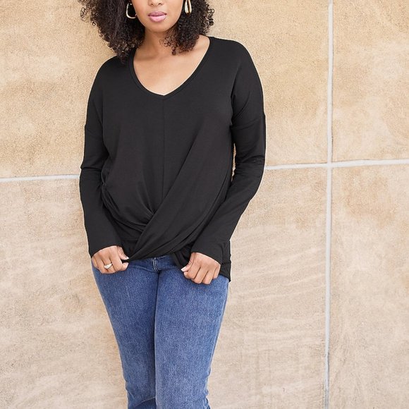 Express Twist Front Relaxed Tee - Picture 1 of 7